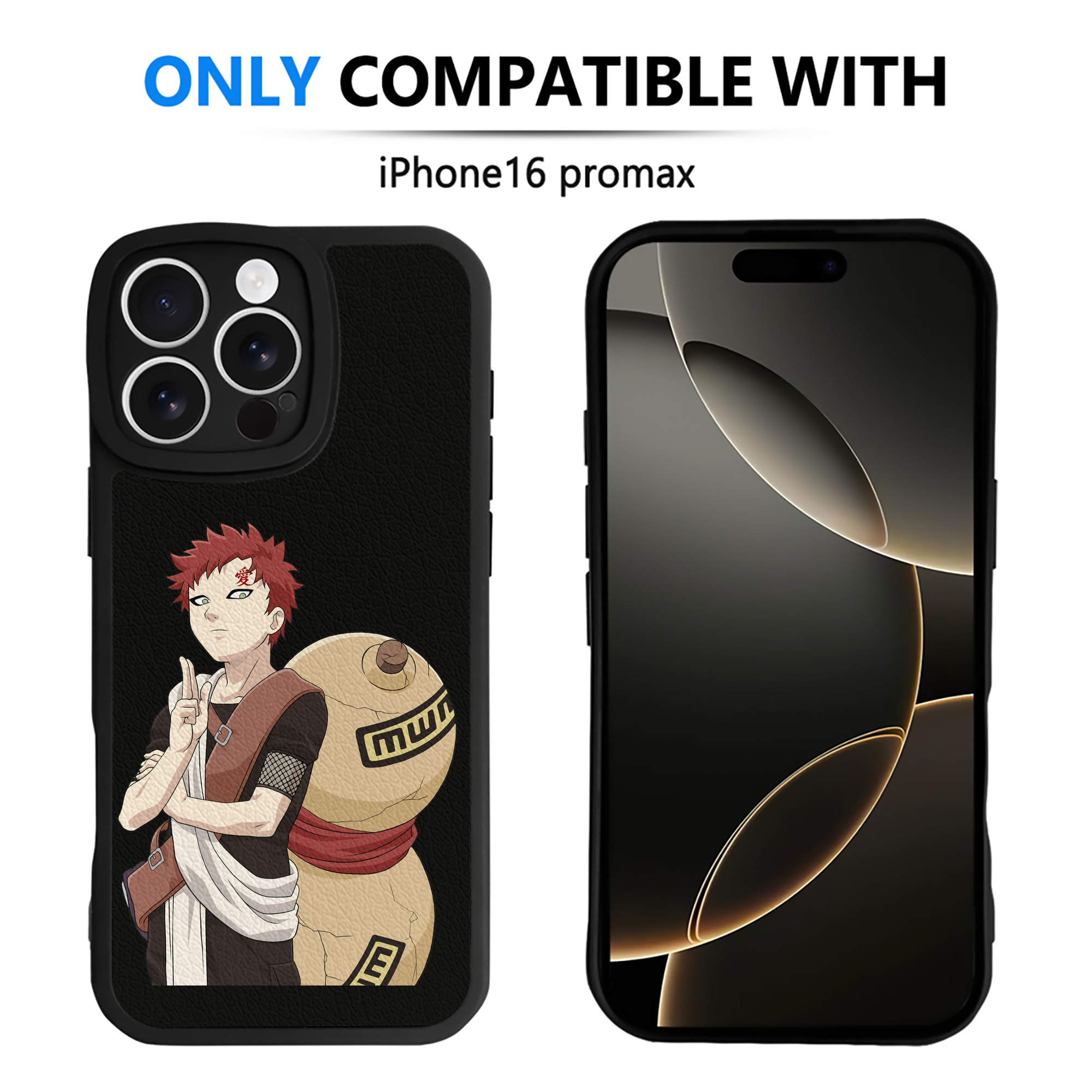 （画像用） NARUTO -ナルト- ガアラ Gaara 【iPhone 16シリーズ対応】シリコンスマホケース（レザー調） 材質：シリコン